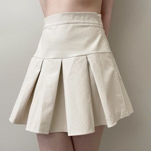 la hearts faux leather pleated skirt